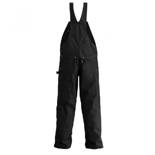 Carhartt R01-BLK-48X30 Bib Overall, 12 oz Fabric, Polyester Lining, Black
