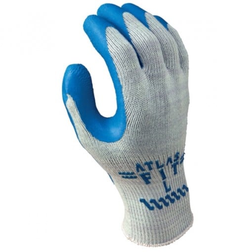 ATLAS 300XL-10.RT Ergonomic, Industrial Protective Gloves, XL, Cotton/Polyester Lining, Blue/Light Gray