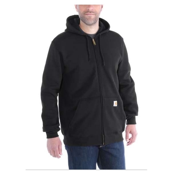 Carhartt Men's Midweight Hooded Zip Front Sweatshirt, XL, Black