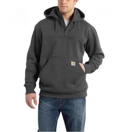 Carhartt Men's Rain Defender Paxton Heavyweight Hooded Sweatshirt, Mock Zip, 100617