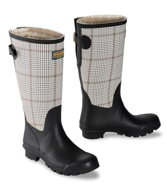 plaid rain boots