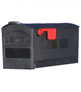 Rubbermaid Roughneck Post Mailbox, Black, Small, 20.25 in. X 8.25 in. X ...