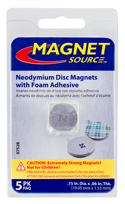 Master Magnetics Neodymium Disc Magnets with Adhesive 5-Pack