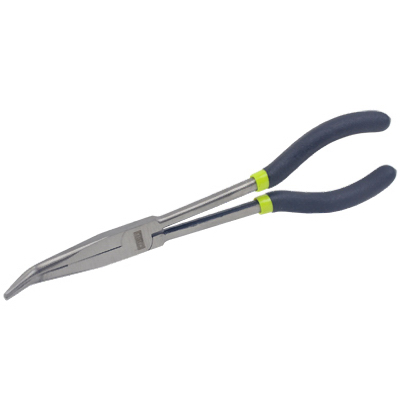 Master Mechanic Long-Nose Pliers, Bent, 11-In.