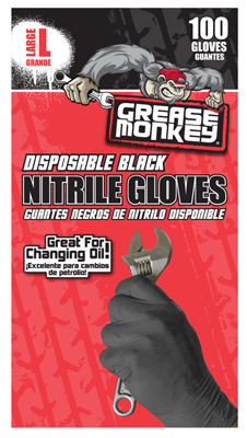 Grease Monkey Nitrile Gloves, Disposable, L, 8-Ct.
