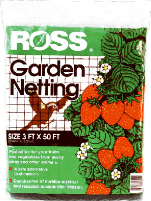 Ross Garden Netting, 1-In. Square/Black Mesh, 3 x 50-Ft.