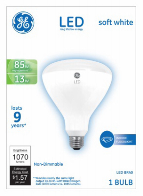 GE LED Flood Light Bulb, Soft White, 1070 Lumens, 13-Watts