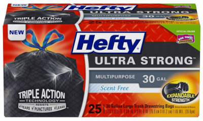 Hefty Ultra Strong Ultra Large Drawstring Trash Bags, Black, 25-Ct.,  30-Gal. - Wilco Farm Stores