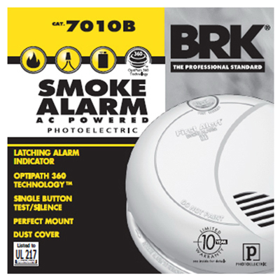 First Alert BRK 7010B Hardwired Smoke Detector with Photoelectric Sensor 