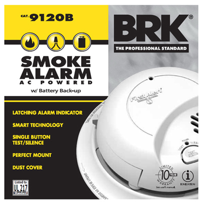 First Alert Smoke Alarm, Interconnectable, Hardwired w/Battery Backup