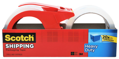 Scotch Heavy Duty Shipping Packaging Tape, Clear, 1.88-In. x 54.6-Yds.