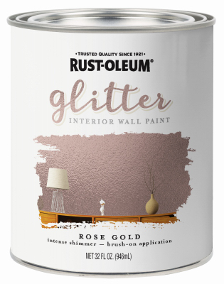 Rust Oleum Glitter Wall Paint Rose Gold Quart