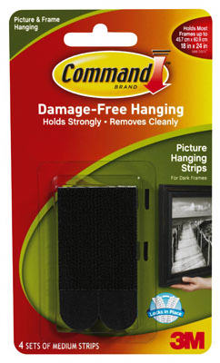 Command Picture Hanging Strips, White, Medium, 3 Pairs Of Strips/Pack