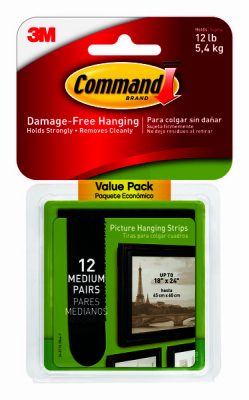 Command™ Medium Black Picture Hanging Strips