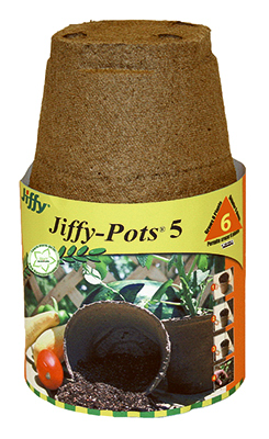 Jiffy Peat Pot, 5-In., 6-Pk.