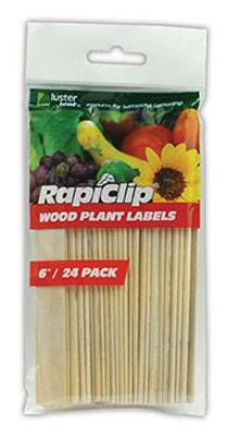 Rapiclip Wood Plant Labels, 6-In., 24-Pk.