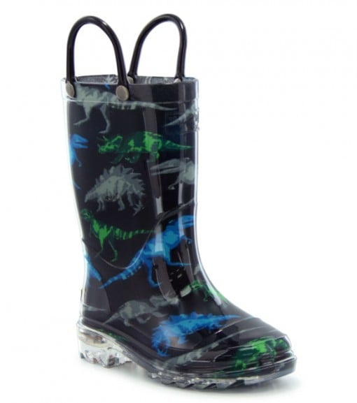 Washington Shoe Kids Dinosaur Friends Lighted Rain Boot, 2412353B
