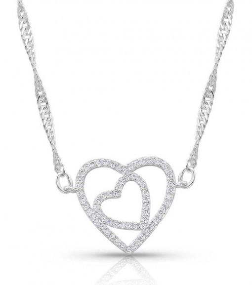 Montana Silversmith Double Open Heart Split Necklace, NC4502