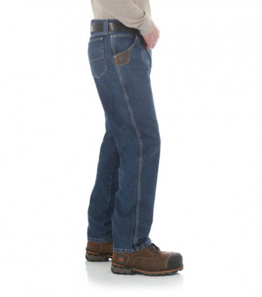 Wrangler Men's Riggs Advanced Comfort Five Pocket Jean, Mid Stone, 3WAC5MS