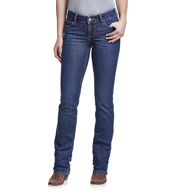ladies mid rise straight leg jeans