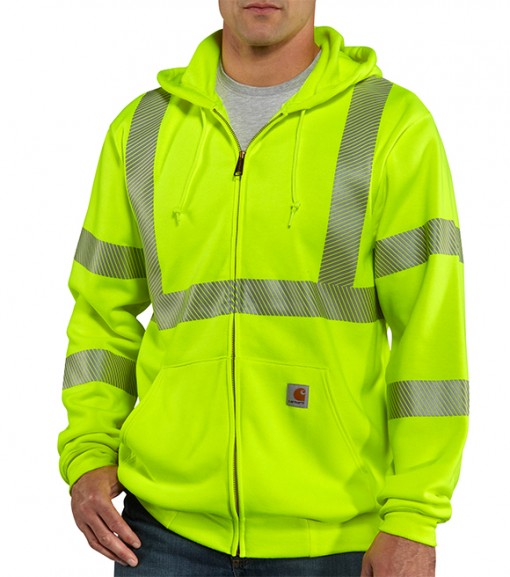 Carhartt Men's High-Visibility Zip-Front Class 3 Sweatshirt, 100503