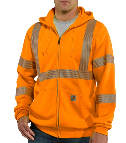 Carhartt Men's High-Visibility Zip-Front Class 3 Sweatshirt, 100503 ...