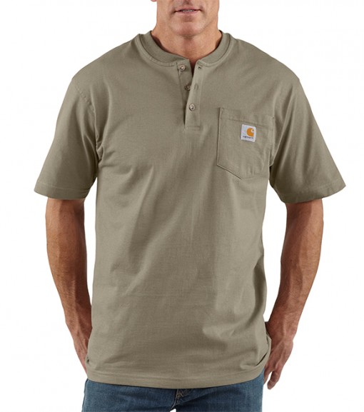 Carhartt Men's Workwear Henley Short-Sleeve Pocket T-Shirt, K84 - Wilco ...