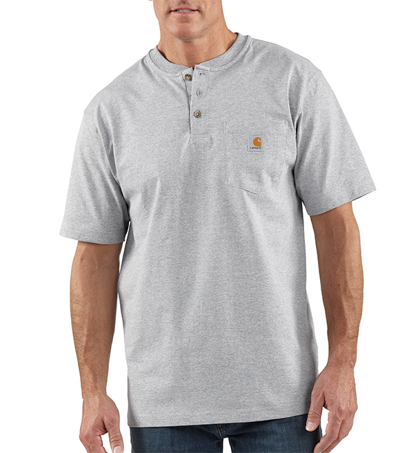 Carhartt, Men's Workwear Henley Short-Sleeve Pocket T-Shirt, K84 ...
