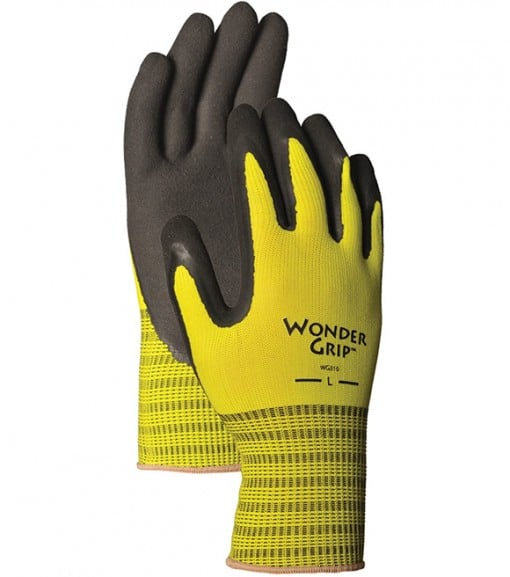 American Glove Wonder Grip Extra Grip Seamless Knit Work Gloves, Double-Coated Black Latex Palm, WG310S 