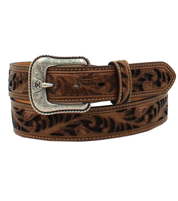 Ariat, Men's Floral Embossed Leather Western Belt, A1026467 - Wilco ...