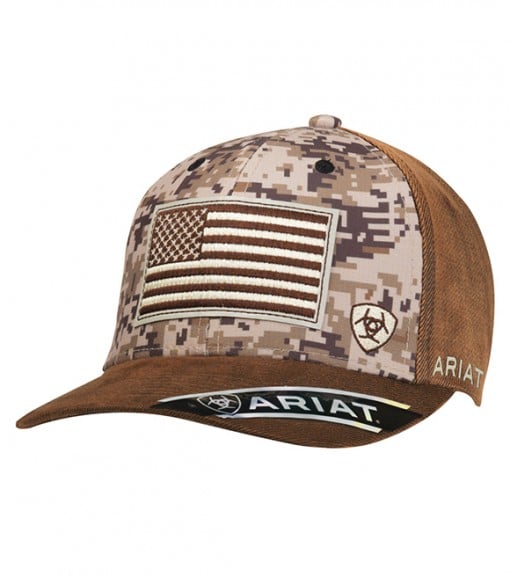 Ariat Digital Camo Patriot Flag Patch Ball Cap, 15094156