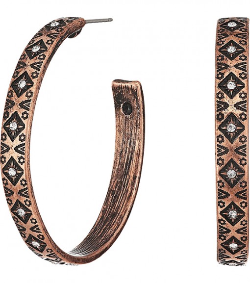 M&F Western Ladies Aztec Hoop Earrings, 29014