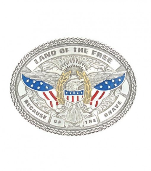 Nocona M&F Western USA Great Seal "Land of the Free Home of the Brave" Belt Bucklet, 37916