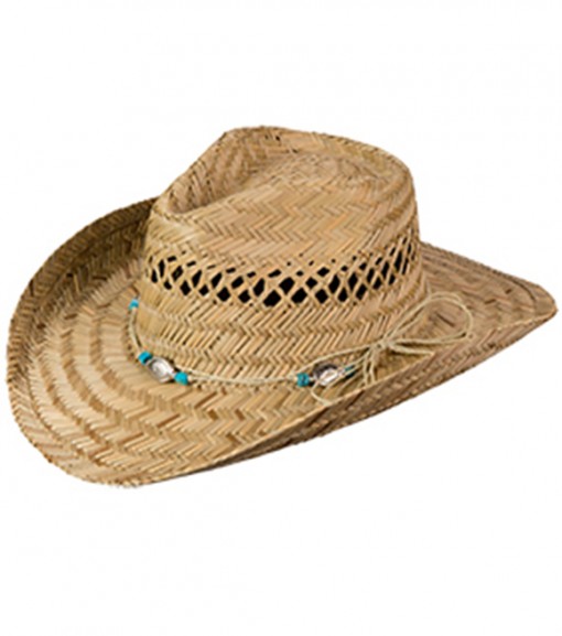 Broner Ladies Lindu Straw Cowboy Hat Turququoise Trim Band, 89-870 