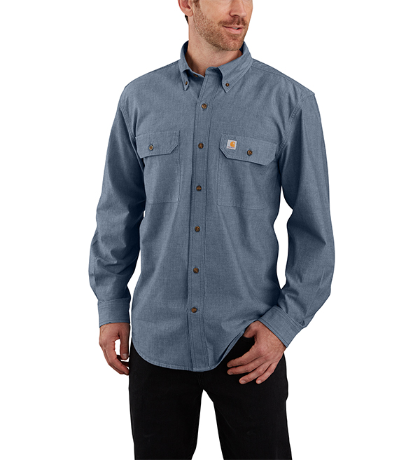 Carhartt, Men's Chambray Loose Fit Midweight Long Sleeve Shirt - Wilco ...