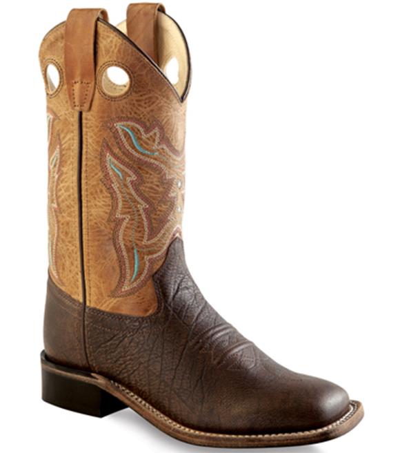 Old West, Boy's Brown Square Toe Western Boot, BSY1819 - Wilco Farm Stores