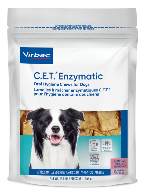 Virbac C.E.T. Enzymatic Oral Hygiene Dog Chews, 30 count
