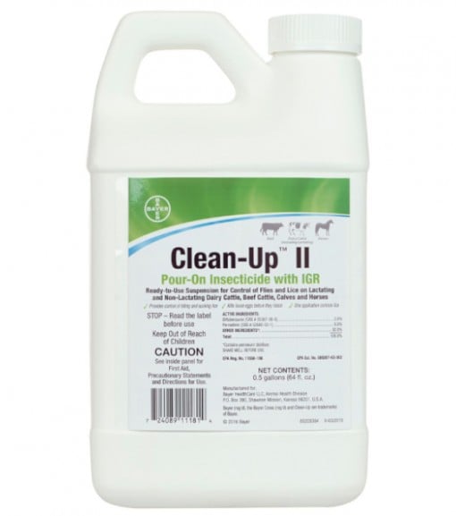 Bayer Clean Up II Pour-On Insecticide with IGR, 1/2 Gallon