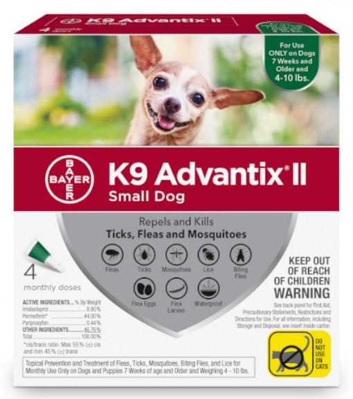 K9 Advantix II for Small Dogs, 4 pack