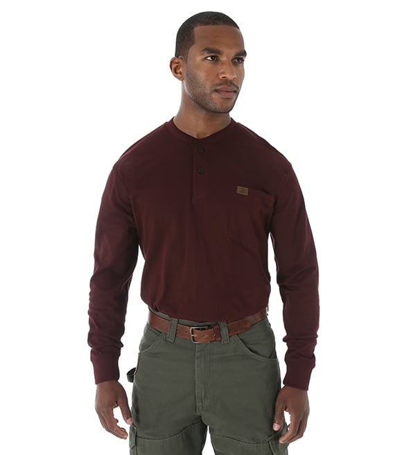 mens henley long sleeve shirts