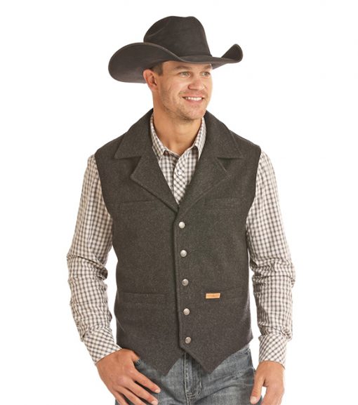 Powder River Outfitters Men's Wool Snap Vest, 98-1176 - Wilco Farm Stores