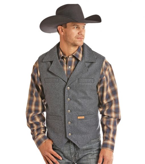 Powder River Outfitters Men's Wool Snap Vest, 98-1176