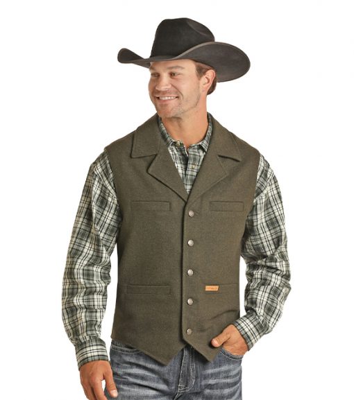 Powder River Outfitters Men's Wool Snap Vest, 98-1176 - Wilco Farm Stores