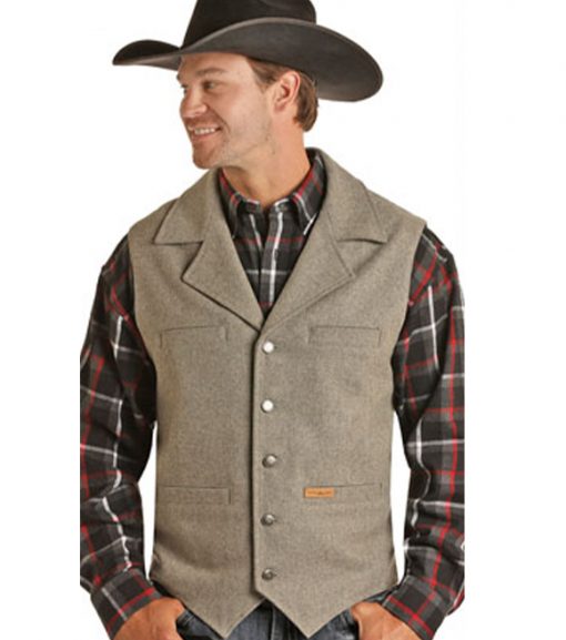 Powder River Outfitters Men's Wool Snap Vest, 98-1176