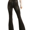 Rock and Roll Ladies Bargain Bell Mid-Rise Flare Pull On Dark Wash Denim, W1P6102
