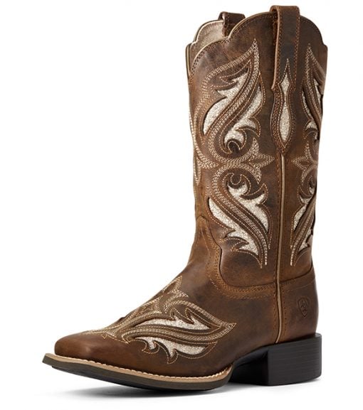 Ariat, Ladies Sassy Brown Round Up Bliss Cowgirl Boot, 10034056 - Wilco ...