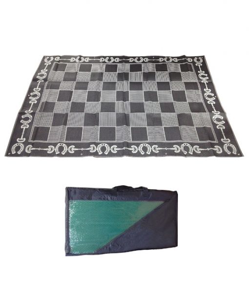 Black and Silver Horseshoe Snowbird Mat, 9' x 9' Wilco Farm Stores