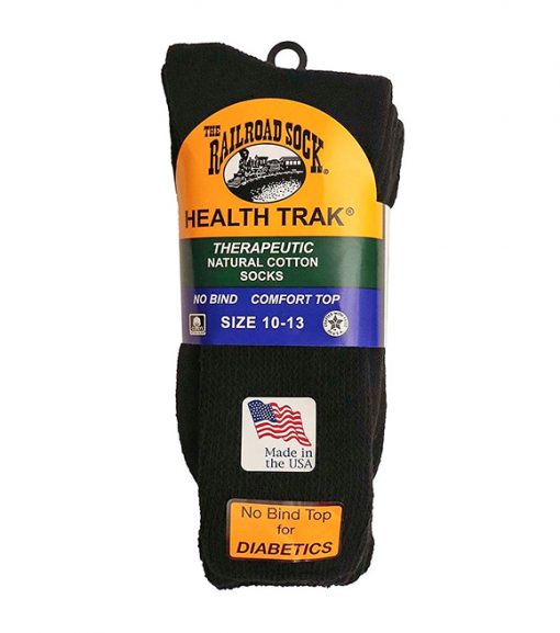 Railroad Men's Black Diabetic Socks, 991BLK