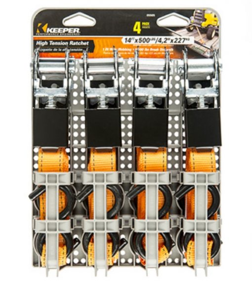 Keeper, 14 ft. Ratchet Tie Downs, 4 pack