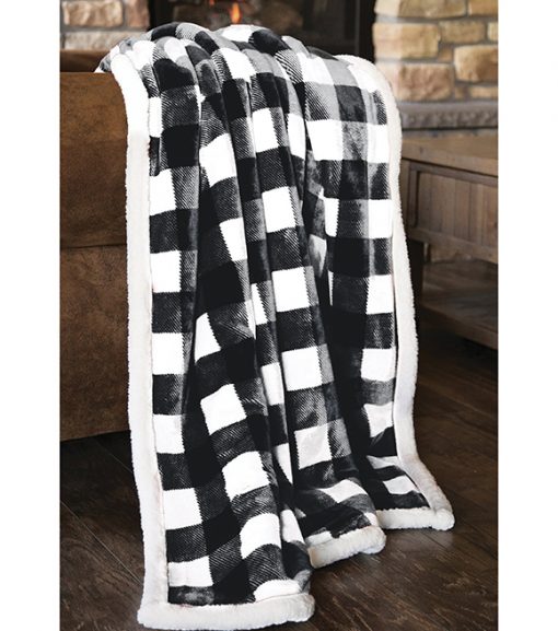 Nice Lumber Jack Red /& Black Checkered All Fleece Throw Blanket